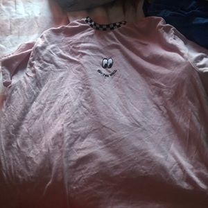pink baggy vans off the wall tee